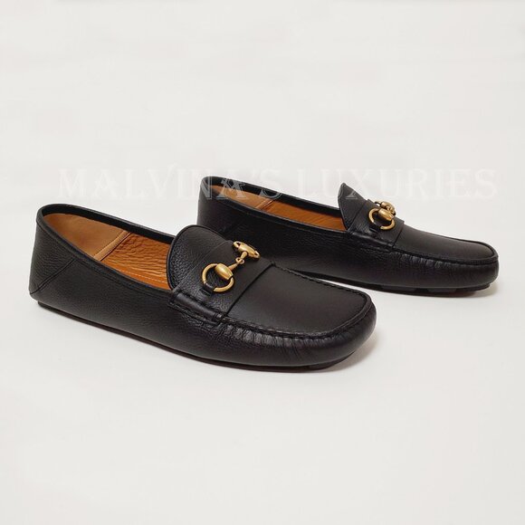 GUCCI SHOES MENS DRIVER HORSEBIT MOCCASINS BLACK LEATHER LOAFERS sz 11G 11.5 - Picture 5 of 16